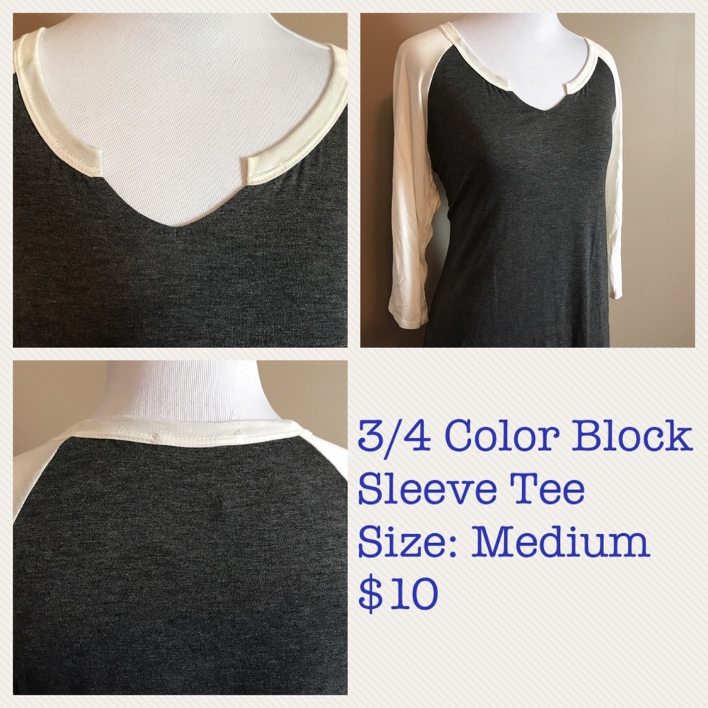 3/4 color block top